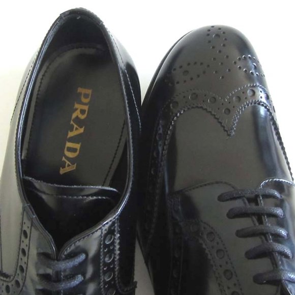 new PRADA wing-tip brogue dress shoes 6.5 / 7.5 US - Picture 7 of 8